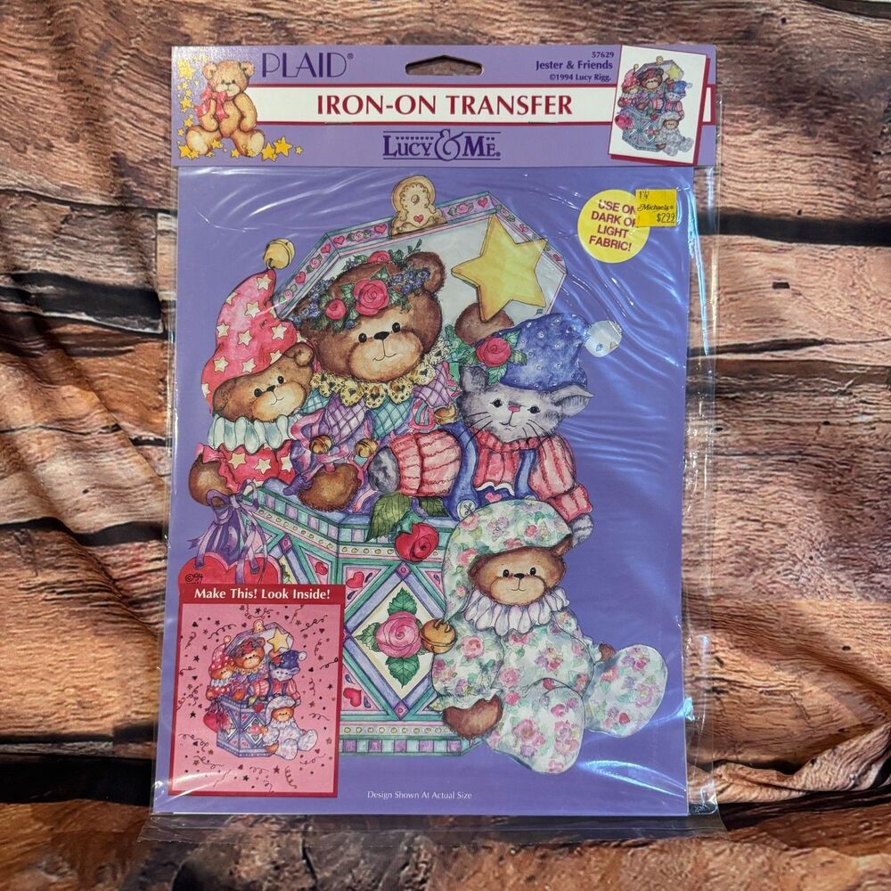 Vintage 1994 Lucy & Me Jester  Friends Iron-On Transfer Plaid 57629 Lucy Rigg